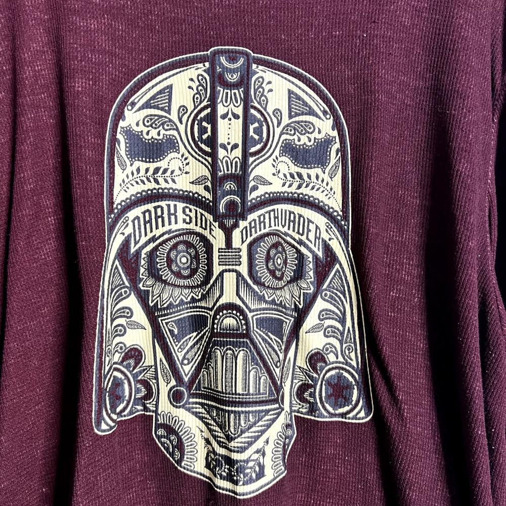 Fifth Sun Mens XL Red Star Wars Waffle Knit Thermal Shirt Dark Side Darth Vader